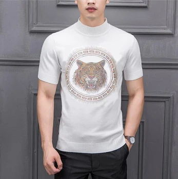 Vyrų kalnų krištolas dizaino Hip-Hop marškinėliai naujos mados