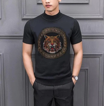 Vyrų kalnų krištolas dizaino Hip-Hop marškinėliai naujos mados Nuotrauka 2