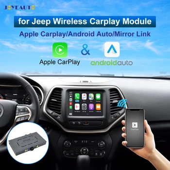 JoyeAuto Belaidžio CarPlay Retrofit Kit Dekoderis Jeep Grand Cherokee Commmander Kompasas Uconnect 8.4 2014-2020MY Android Auto
