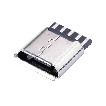 10vnt Micro USB 5pin Moterų Lizdo Jungtis Suvirinimo Tipo Uodega Įkrauti Mobiliojo Telefono