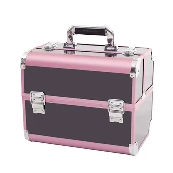 2018 Mados Moterų Profesionalių Kosmetikos atveju Moterys Laikiklį sudaro Dėžutė Pink&Black PVC Kosmetikos krepšys Organizatorius Lagaminą Dėklas