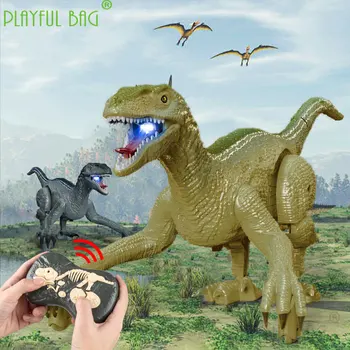 Interaktyvus Vaikų Dovanų Atnaujinti Įkrovimo Raptor Nuotolinio Valdymo Dinozauras, Modeliavimo Garso, Šviesos, Pėsčiomis Elektrinis Modelis VD111 Nuotrauka 2