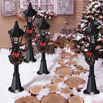 Kalėdų Mini Gatvės apšvietimo Modelis, Gatvių Apšvietimas, Dekoratyviniai Streetlight Mažas Gatvės Žibintus Kalėdų Lėlių,8Pcs Nuotrauka 2