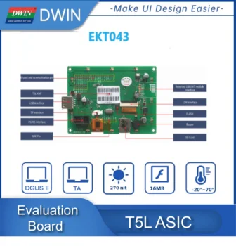 DWIN 4.3 Colių Plėtros Taryba 480*272 Su IO GALI UART Uosto TN Ekrano TTL Capacitive Touch Panel Arduino STM32 EKT043 Nuotrauka 2