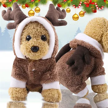 Kalėdų Šunų Drabužius Pižama Vilnos Jumpsuit Žiemos Šunų Drabužių Keturias Kojas Šiltas Pet Drabužiai, Apranga Mažų Šunų Kostiumų Siuvimas