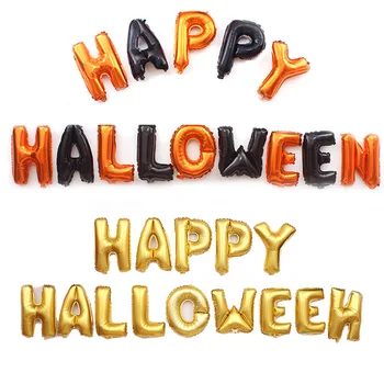 Laimingas Halloween Folija Pripučiami Balionai Helio Ballon Helovinas Šaliai, Aksesuarai, Reikmenys Balionas Reklama Aukso Oranžinė/Juoda
