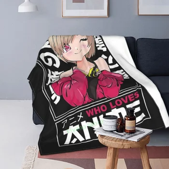Kawaii Anime Merch Moterims - Japonijos Anime Otaku Dovana Mesti Antklodę 3D atspausdintas sofa-lova, miegamojo dekoratyviniais antklodė vaikams Nuotrauka 2
