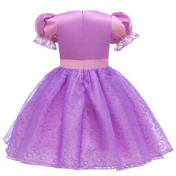 Mažoji Princesė Rapunzel Suknelės Mergaitėms Purpurinis Vakaras Suknelė Baby Girl Spalvingas Kamuolys Suknelė Purus Prom Frocks Vaikams Drabužių Nuotrauka 2