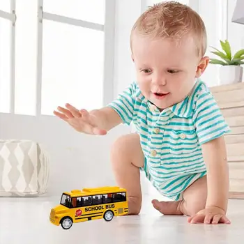 Mokyklos Autobusas Žaislas Inercinės Autobusų Žaislai Vaikams Nešiojamų Animacinių filmų Modeliavimas Transporto priemonių Kalėdų Gimtadienio Dovanos Vaikams Vaikščioti Nuotrauka 2