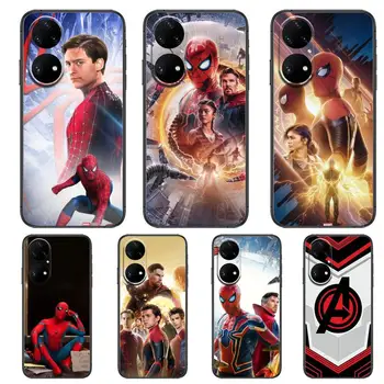 Marvel Spiderman Telefoną Atveju Huawei p50 P40 30 P20 10 9 8 Lite E Pro Plus Black Etui Coque Tapybos Hoesjes komiksų ūks