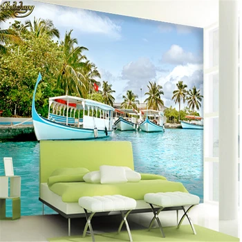 beibehang jūros Biuro sofa-lova, TV foną, restoranas foną freskomis asmeninį 3D sistema papel de parede para quarto Nuotrauka 2