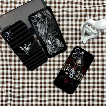Grim Reaper Kaukolės Skeletas Telefoną Atveju Huawei P50 P40 30 Pro P20 Lite Mate 50 40 30 20 Pro P Smart Silikono Padengti TPU Fundas