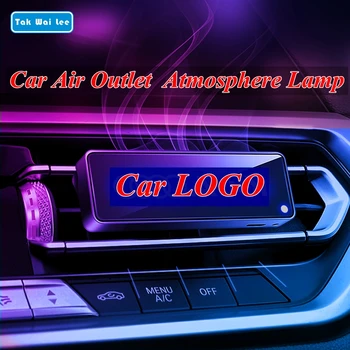 Tak Wai Lee LED Automobilių Atmosfera, Šviesos, Oro Ventiliacijos Angos USB 7 Spalvų Touch Garso Valdymo Dekoratyvinis Oro Gaiviklis Kvepalų Lempos
