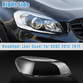 Kairė + tinka Volvo XC60 2014-2019 Automobilių Žibintų Objektyvo Dangtelis Priekinių Žibintų lempų gaubtų Lempos Korpuso Dangtelį, Aišku Nuotrauka 2