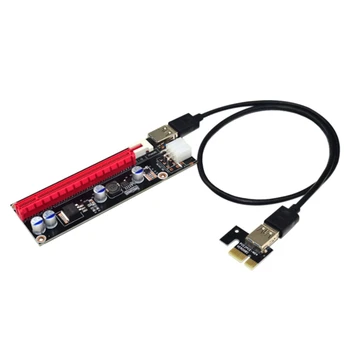 PCI-E Adapterį Card PCIE 1X Iki 16X Vieno 6Pin Power Vaizdo Adapteris USB3.0 1M ilgiklis Už BTC Kasyba
