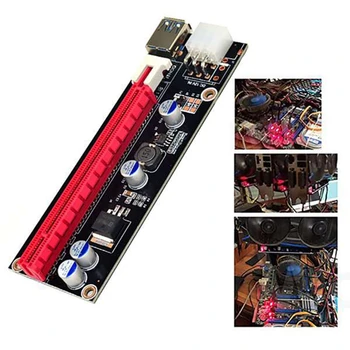 PCI-E Adapterį Card PCIE 1X Iki 16X Vieno 6Pin Power Vaizdo Adapteris USB3.0 1M ilgiklis Už BTC Kasyba Nuotrauka 2