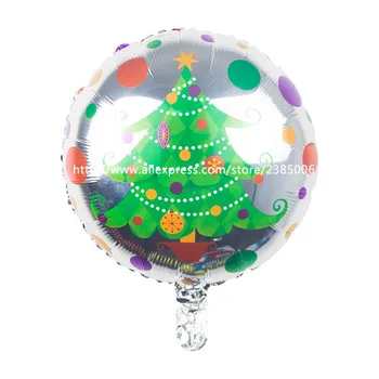 10vnt/lot 18 colių apvalios formos Santa Claus Folija, Helio balionai,Kalėdų balioną už Kalėdų puošmeną,pripučiamų žaislų vaikams