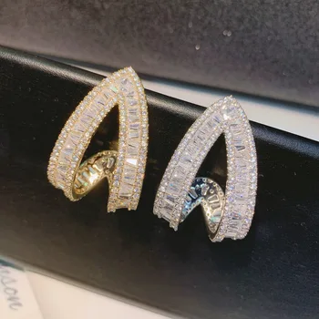 Europos ir Amerikos asmenybės klasikinis cirkonis 925 silver needle stud auskarai moterims, papuošalai