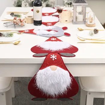 Kalėdų dvejopos paskirties dekoratyvinės placemat ir stalo runner lankstus sujungimas Kalėdų stalo runner derinys rinkinys
