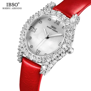 IBSO 2021 Moterų kalnų krištolas Laikrodžiai Laikrodis Moterims Žiūrėti Diamond Prabanga Apyrankė Laikrodis ponios Kristalų Kvarciniai Laikrodžiai Valandas