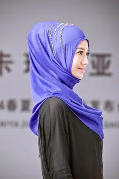 Mados Dizaino Šilko Lengva Nešioti Skarą Duobute Hijab Istamic Stiliaus Pilnas draudimas Musulmonišką Hidžabą Moterų KMS1407