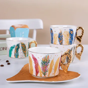 Naujas angel light luxury taurės patiekalas keramikos mažas kavos ir nustatyti namuose Popietės Arbata išskirtinį