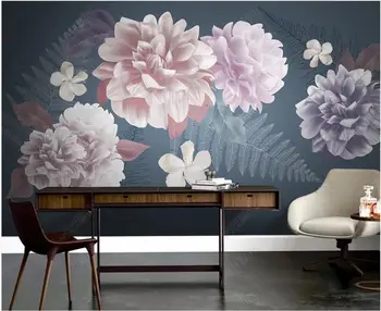 Custom freskos 3d foto tapetai, Modernus minimalistinio augalų ir gėlių, namų dekoro kambarį tapetų sienos, 3 d ant sienos Nuotrauka 2
