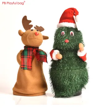 Žaismingas maišelį, Kalėdų eglutė, Kalėdų veiksmų skaičius, Sukasi elnias Muzikos žaislai, Vaikams, žaislai, Kalėdų ornamentu Juokinga dekoracija Dovanos AA08