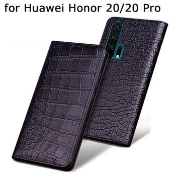 Rankų darbo Custom Prabanga Atveju, Huawei Honor20 natūralios Odos Telefonas Shell Odos Huawei Honor 20Pro Apversti Mados Padengti Krepšys
