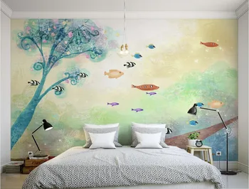 Custom 3D freskomis,Vaikų kambarys romantiška medžio papel de parede, kavos gyvenamasis kambarys su sofa-lova, TV wall Temą Kambario tapetai