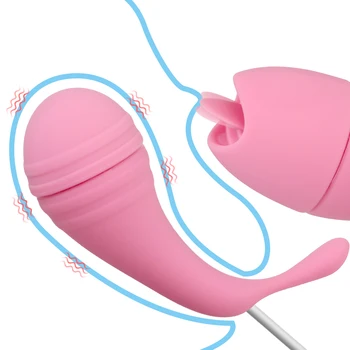 2 In 1 Vibruojantis Kiaušinėlis, Insertable Moterų Makšties Massager G Spot Kalba Lyžis Vibratorius Klitorio Stimuliatorius Sekso Žaislai Suaugusių Produktas