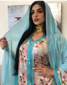 Ramadanas Abaja Dubajus Arabų Hijab Musulmonų Suknelė Turkijos Islamo Drabužiai, Suknelės Abayas Moterų Šalis Vestido Musulman Mujer Nuotrauka 2