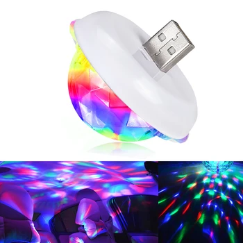 Automobilinis USB Aplinkos Šviesos DJ RGB spalvotu Led 