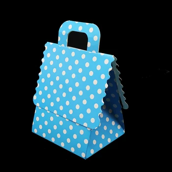 6pcs/daug mėlynos ir baltos taškų dovanų dėžutės taškų temą gimtadienio dekoracijas kūdikio dušas šalis tiekia kropkowany saldainių dėžės