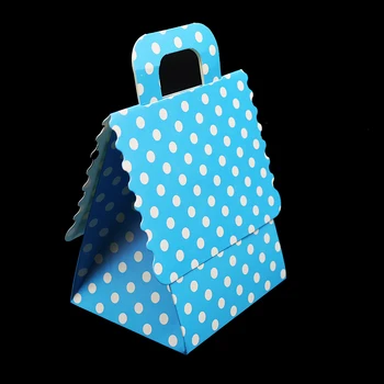 6pcs/daug mėlynos ir baltos taškų dovanų dėžutės taškų temą gimtadienio dekoracijas kūdikio dušas šalis tiekia kropkowany saldainių dėžės Nuotrauka 2