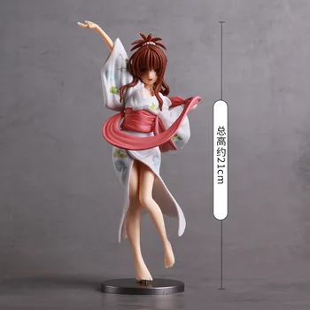 Anime Love Ru Yuuki Mikan Chalatas PVC Veiksmų Skaičius, Kolekcionuojamos Lėlės Modelio Žaislas 21cm