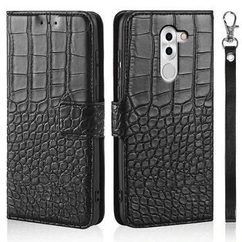 Apversti Telefoną Atveju Huawei Honor 6X BLN-AL10 / Mate9 Lite /GR5 2017 Padengti Krokodilas Tekstūros Oda Knygos Dizainą, Prabangos Coque Nuotrauka 2