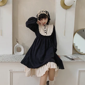 Lolita suknelė vintage Dark Japonijos Loli minkštas sesuo Lolita kasdien suknelė moterims rudenį 2019 naujas Nuotrauka 2