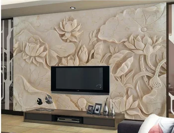custom 3d tapetai Lotus paramos freskos dizaino 3d freskomis tapetai kambarį freskos 3d tapetai Nuotrauka 2
