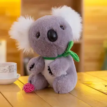 Kawaii Australijos Koala Tenka Pliušiniai Žaislai Iškamšos Lėlė Su Žalia Skara Dekoratyvinis Plushies Džiugu Iškamša Gimtadienis