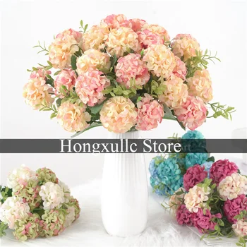 5vnt Nauji Modeliavimo Hydrangea 10Head Šilko Gėlių Dekoracija Namuose Rodomas pranešk apie Netikrą Gėlių Puokštė Vestuvių Dekoro Nuotaka, turintis Gėlių
