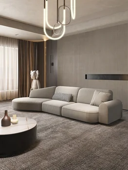 Modernios šviesos prabanga technologijos audinio, sofa-šiuolaikinės paprasta ir kūrybos šviesa prabanga ins specialios formos audinio sofos derinys