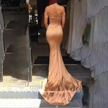 Seksualus Pigūs Rose Gold Prom Dresses 2022 Pusės Split Undinė Vakarą Oficialią Gala Chalatai Vestido De Festa, o Bordo Suknelė Nuotrauka 2