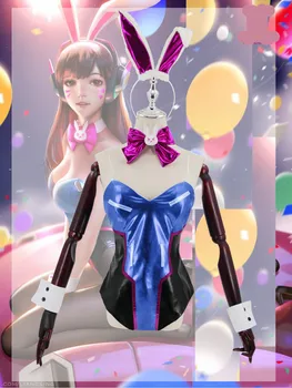 Žaidimas Overwatch cos DVI Hana Daina 송하나 Bunny mergina doujin cosplay kostiumų ausies rekvizitai 2021