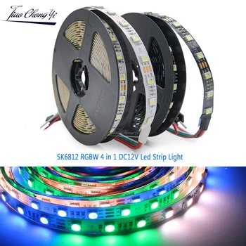 SK6812 RGBW LED šviesos juostelės 4 1 DC12V 60LEDs/m panašūs WS2812B Led Atskirų Adresuojamo RGBWW LED juosta 5m