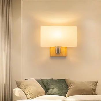 E27New Šiaurės miegamojo lovos sienos lempos Kūrybos led kambarį vidaus medinės sienos meno lempos Europos stiliaus viešbutis, naktiniai staleliai, lempa