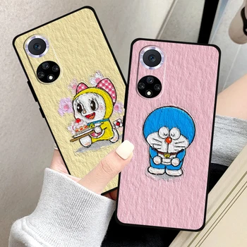 Doraemon Aliejaus Tapybai Telefoną Atveju Huawei 30 P20 Pro Lite Garbę 10 8X 9X 10X 9A Carcasa Atgal Silikono Padengti Silicio Skystis