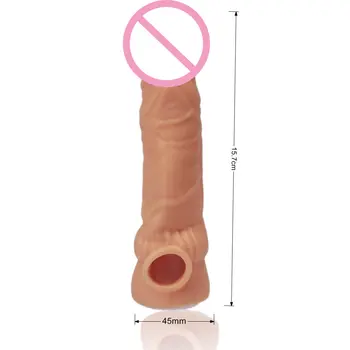 BOLD Extender dildo padengti Daugkartinio naudojimo Impotencija prezervatyvas, kontraceptinės priemonės pratęsimo Atidėti ejakuliacija Gspot penio mova Sekso žaislas Vyrams Nuotrauka 2