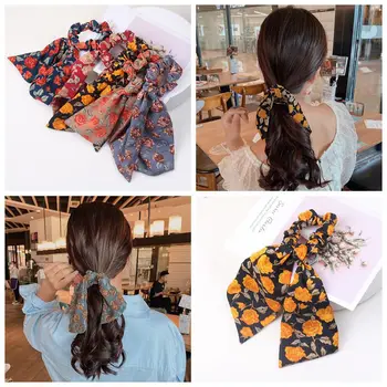 WYINYAc2022, lankas, kaspinas hairband naujų gėlių spausdinti satino moterų hairband