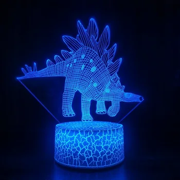 3D Naktį Šviesos Dinozaurų Stalo Lempos 16 Spalvos su Nuotolinio Valdymo Animacinių filmų Stalo Lempos, Namų Dekoro Vaikams Gimtadienio, Kalėdų Dovanos